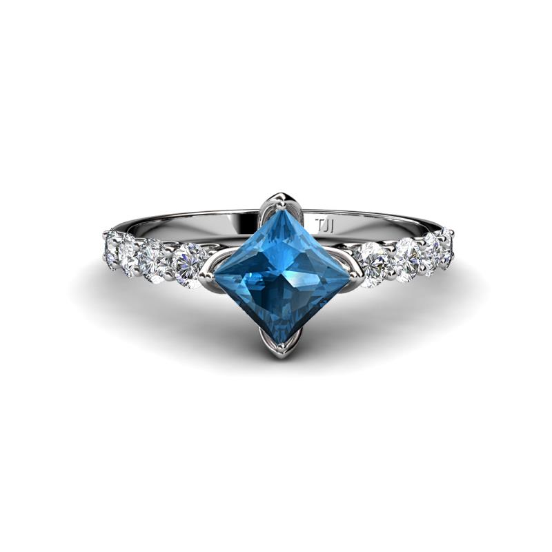 Alicia 1.90 ctw Blue Topaz and Lab Grown Diamond Engagement Ring 