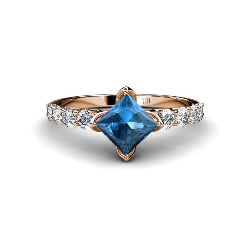 Alicia 1.90 ctw Blue Topaz and Lab Grown Diamond Engagement Ring 