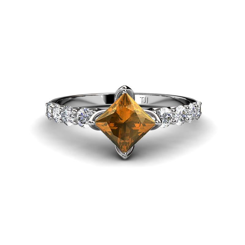 Alicia 1.52 ctw Citrine and Lab Grown Diamond Engagement Ring 