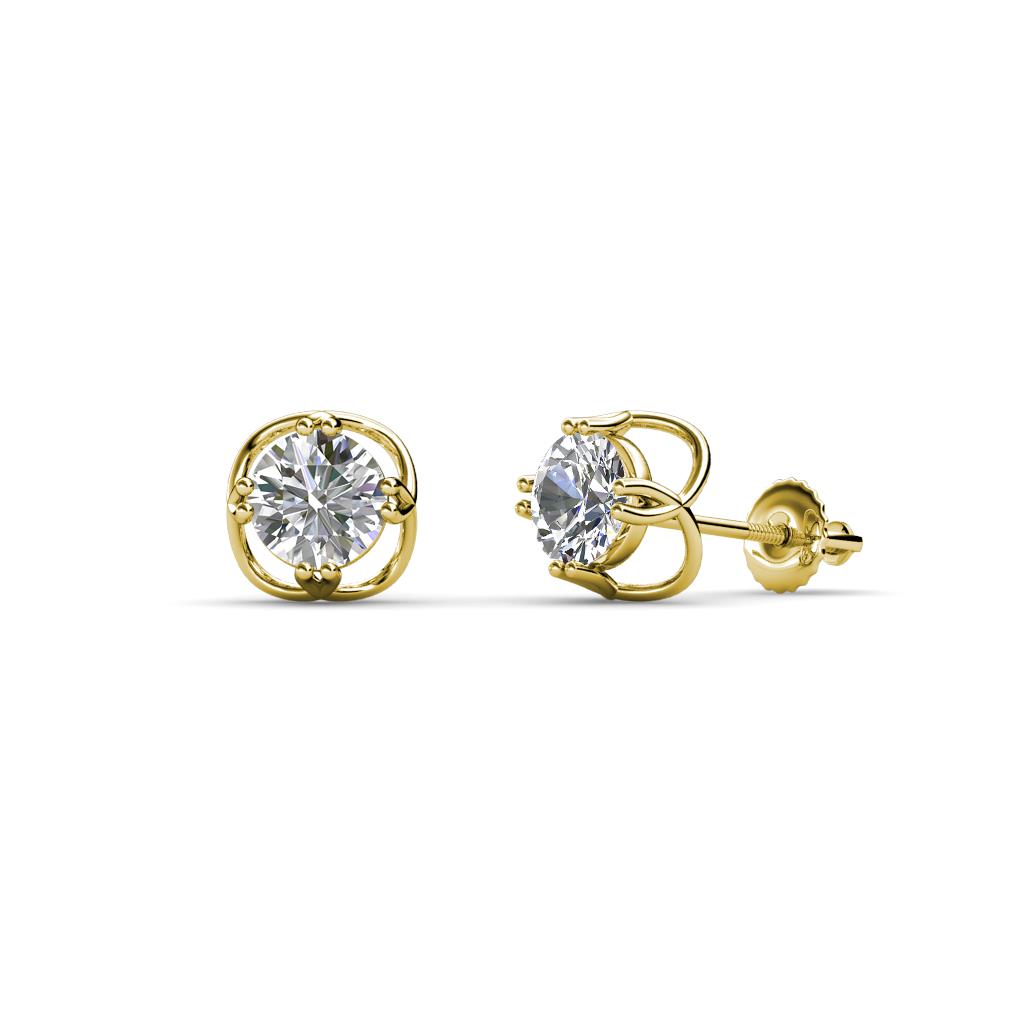 Alma Lab Grown Diamond (5mm) Open Tulip Stud Earrings 