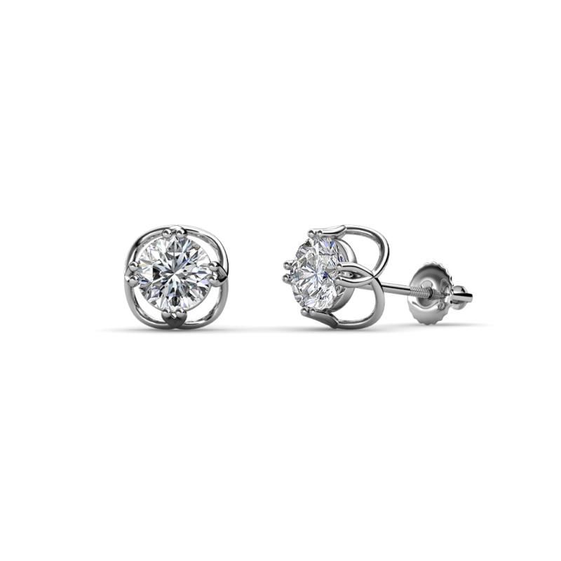 Alma Diamond (5mm) Open Tulip Stud Earrings 