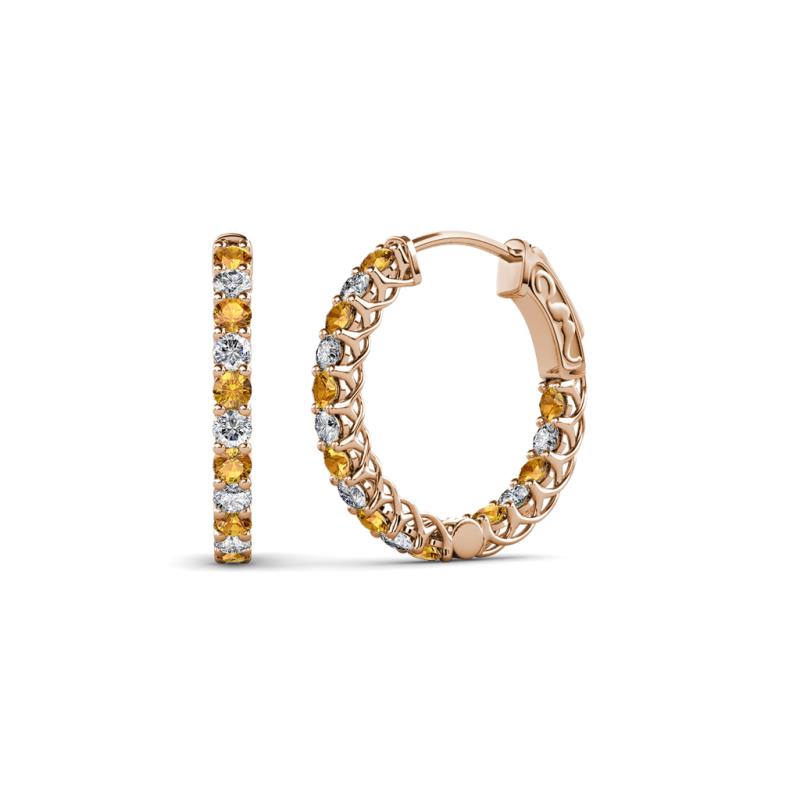 Amara Citrine and Lab Grown Diamond Hoop Earrings 