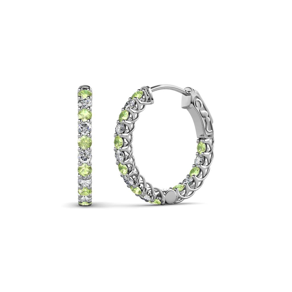 Amara Peridot and Lab Grown Diamond Hoop Earrings 
