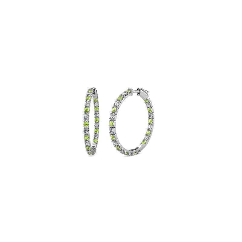 Melissa Peridot and Lab Grown Diamond Hoop Earrings 