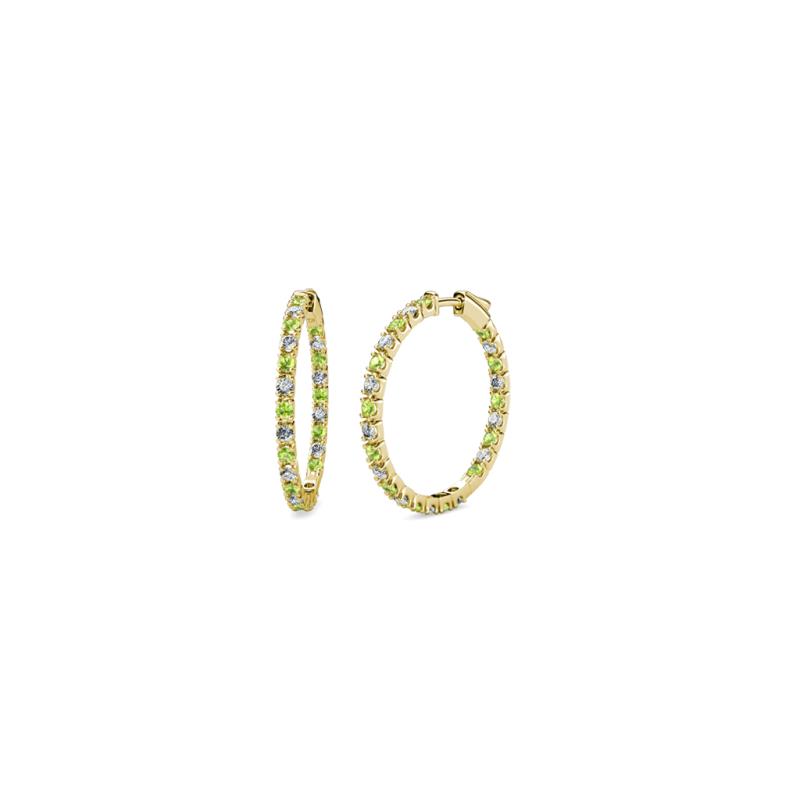Melissa Peridot and Lab Grown Diamond Hoop Earrings 