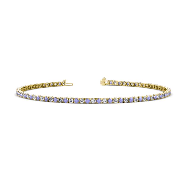 Leslie 2.00 mm Tanzanite and Lab Grown Diamond Eternity Tennis Bracelet 