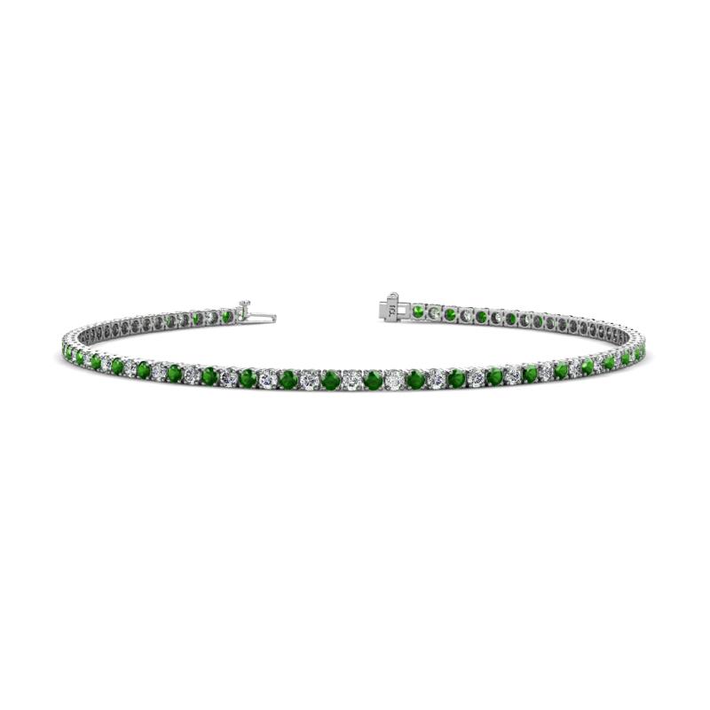 Leslie 2.00 mm Green Garnet and Lab Grown Diamond Eternity Tennis Bracelet 