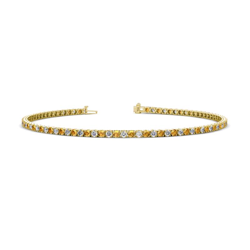 Leslie 2.00 mm Citrine and Lab Grown Diamond Eternity Tennis Bracelet 