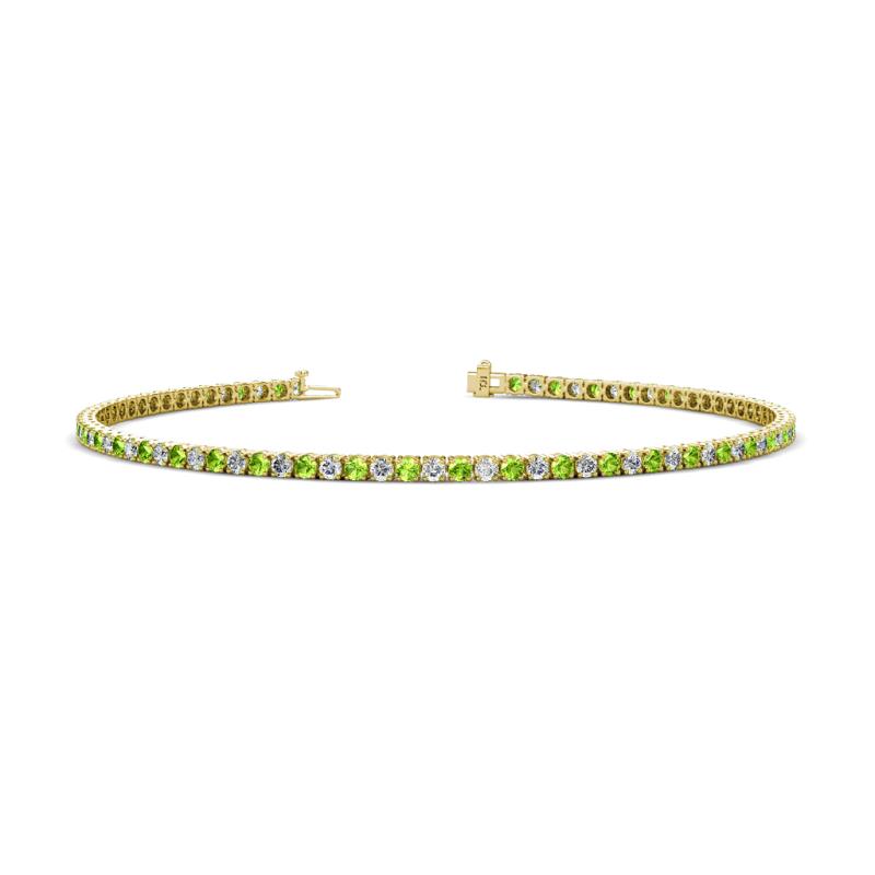 Leslie 2.00 mm Peridot and Lab Grown Diamond Eternity Tennis Bracelet 