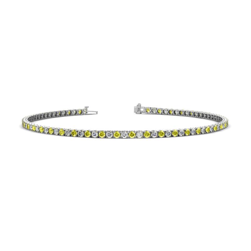 Leslie 2.00 mm Yellow Diamond and Lab Grown Diamond Eternity Tennis Bracelet 
