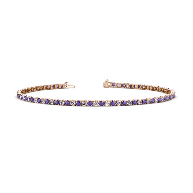 Leslie 2.00 mm Iolite and Lab Grown Diamond Eternity Tennis Bracelet 