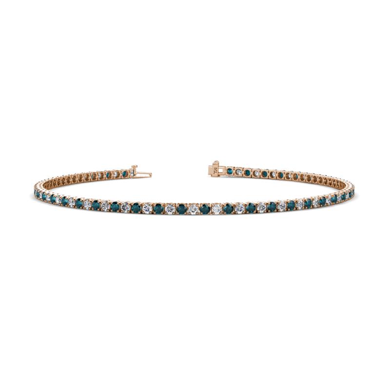Leslie 2.00 mm London Blue Topaz and Lab Grown Diamond Eternity Tennis Bracelet 