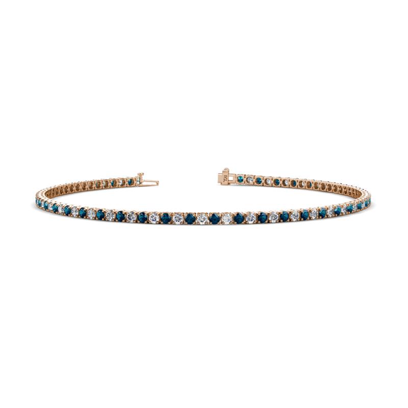 Leslie 2.00 mm Blue Diamond and Lab Grown Diamond Eternity Tennis Bracelet 