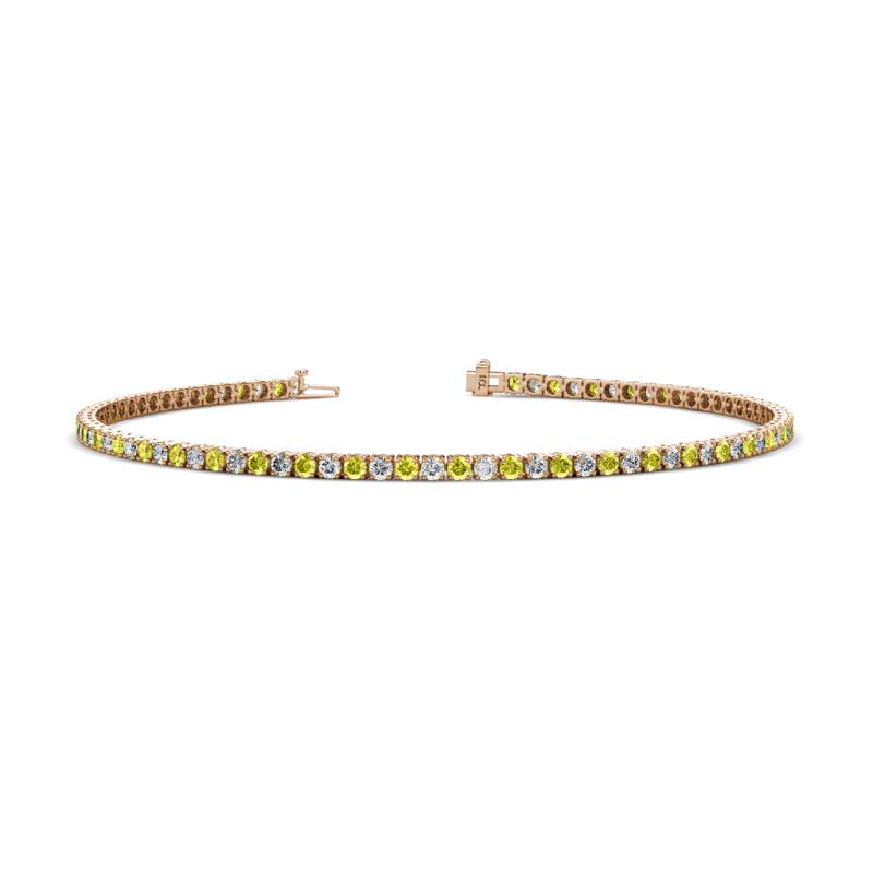 Leslie 2.00 mm Yellow Diamond and Lab Grown Diamond Eternity Tennis Bracelet 