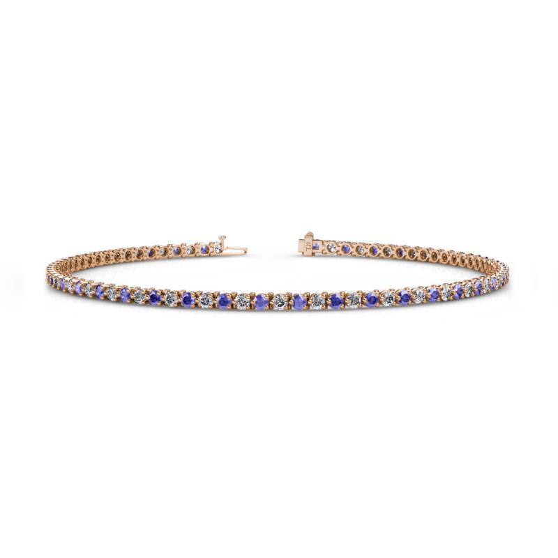 Cliona 2.00 mm Tanzanite and Lab Grown Diamond Eternity Tennis Bracelet 