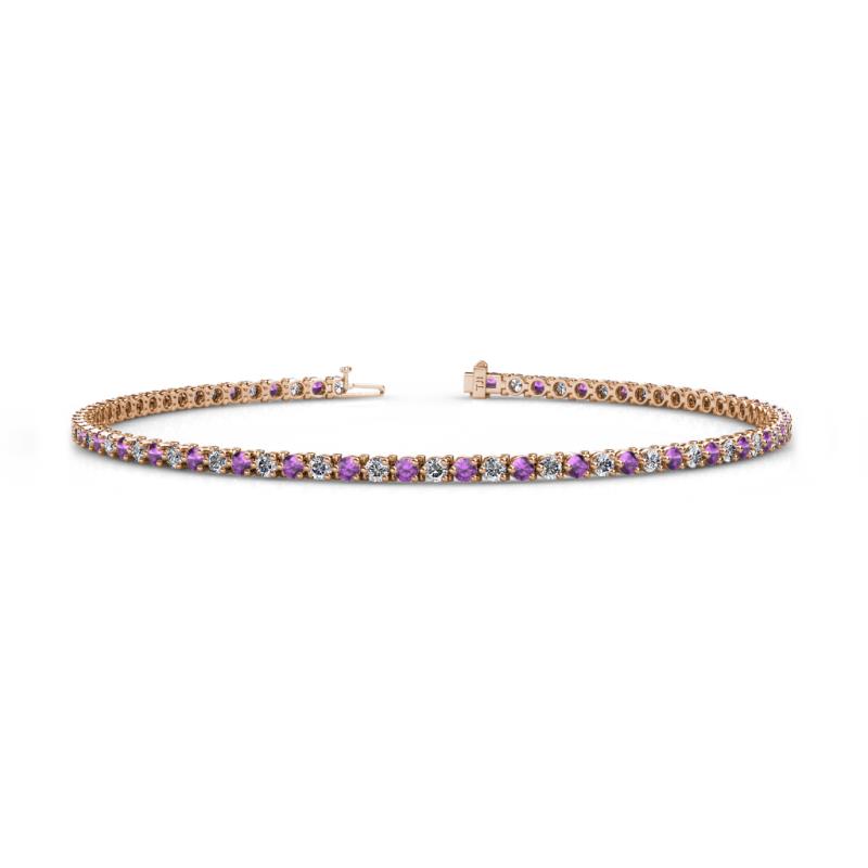 Cliona 2.00 mm Amethyst and Lab Grown Diamond Eternity Tennis Bracelet 