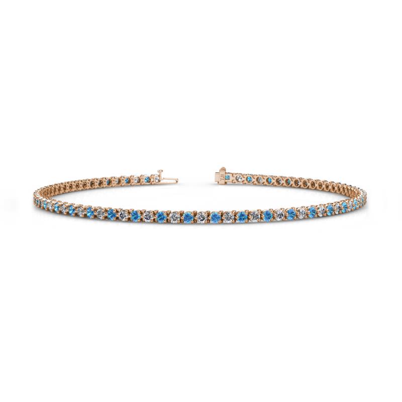 Cliona 2.00 mm Blue Topaz and Lab Grown Diamond Eternity Tennis Bracelet 