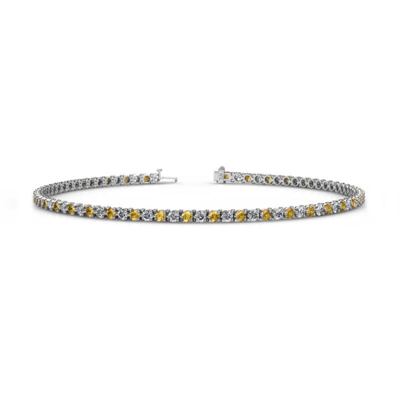 Cliona 2.00 mm Citrine and Lab Grown Diamond Eternity Tennis Bracelet 