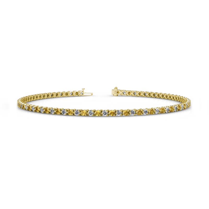 Cliona 2.00 mm Citrine and Lab Grown Diamond Eternity Tennis Bracelet 
