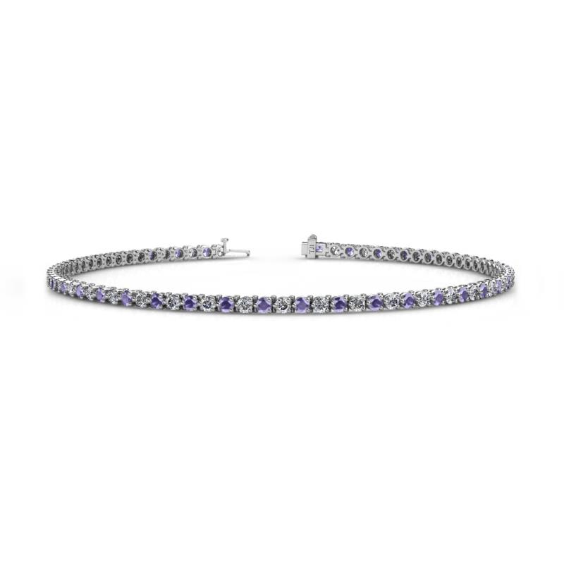 Cliona 2.00 mm Iolite and Lab Grown Diamond Eternity Tennis Bracelet 