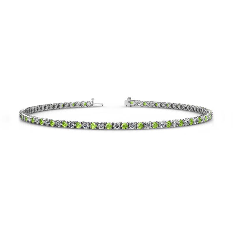 Cliona 2.00 mm Peridot and Lab Grown Diamond Eternity Tennis Bracelet 