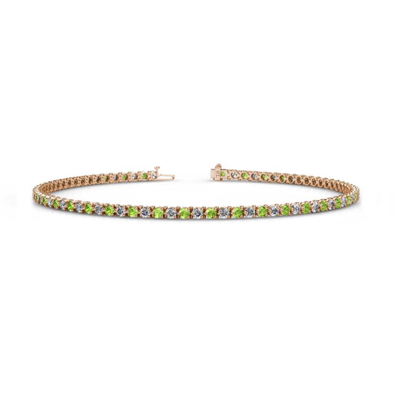Cliona 2.00 mm Peridot and Lab Grown Diamond Eternity Tennis Bracelet 