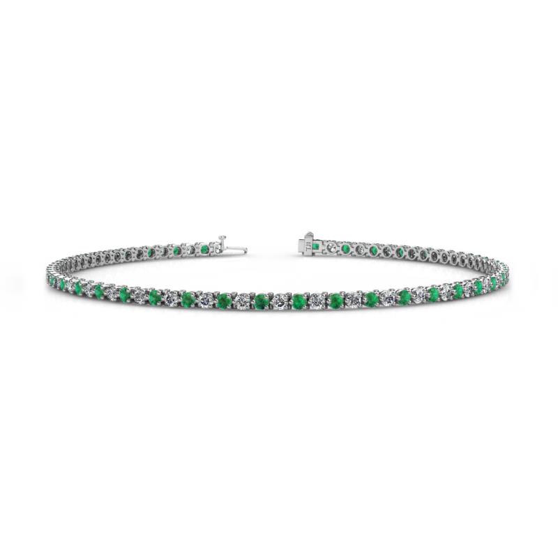 Cliona 2.00 mm Emerald and Lab Grown Diamond Eternity Tennis Bracelet 