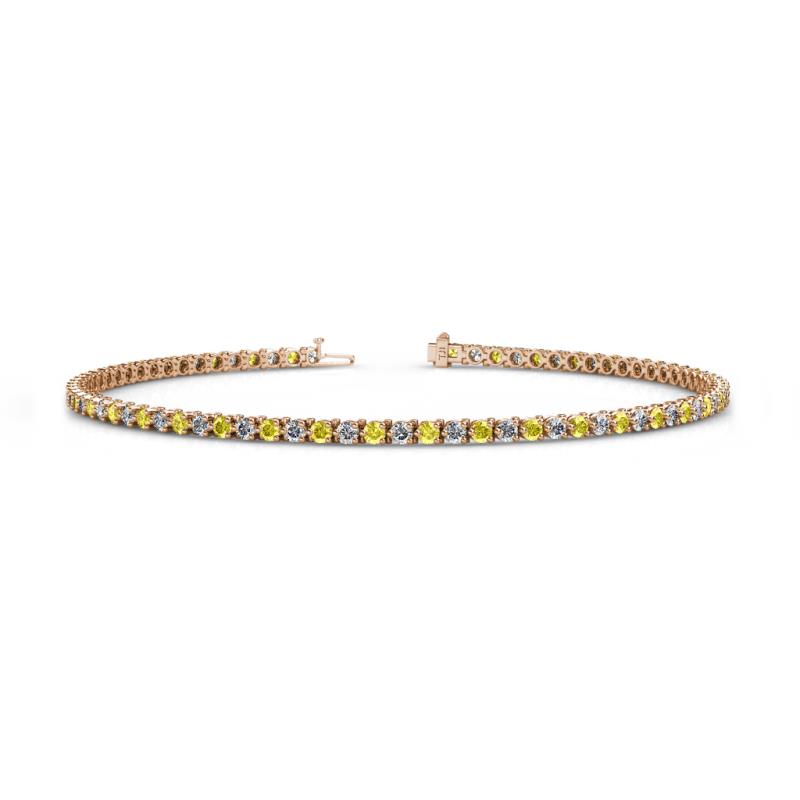 Cliona 2.00 mm Yellow Sapphire and Lab Grown Diamond Eternity Tennis Bracelet 