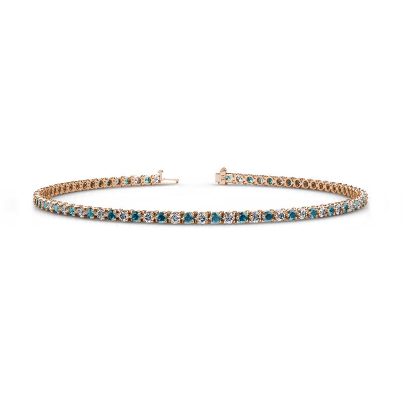 Cliona 2.00 mm London Blue Topaz and Lab Grown Diamond Eternity Tennis Bracelet 