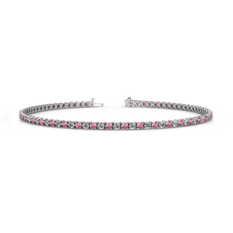 Cliona 2.00 mm Rhodolite Garnet and Lab Grown Diamond Eternity Tennis Bracelet 