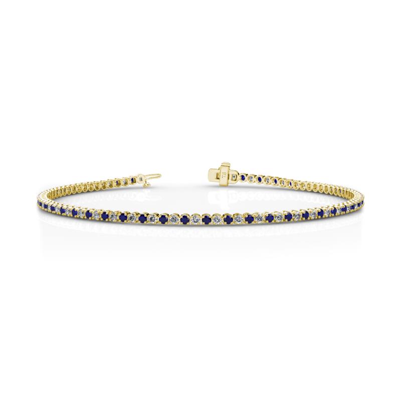 Izarra 2.15 ctw Blue Sapphire and Lab Grown Diamond (2.00 mm) Eternity Tennis Bracelet 