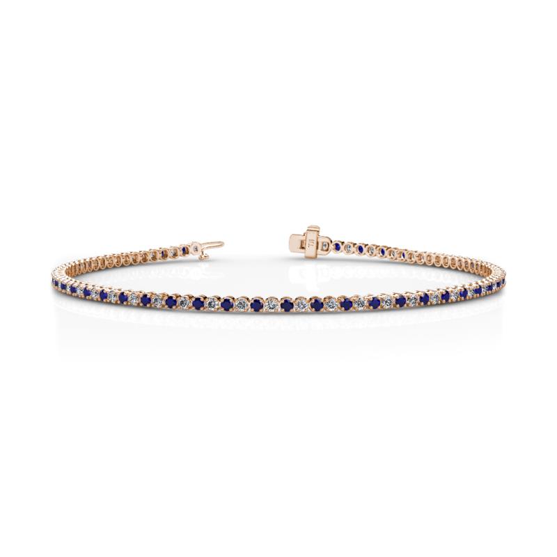 Izarra 2.15 ctw Blue Sapphire and Lab Grown Diamond (2.00 mm) Eternity Tennis Bracelet 