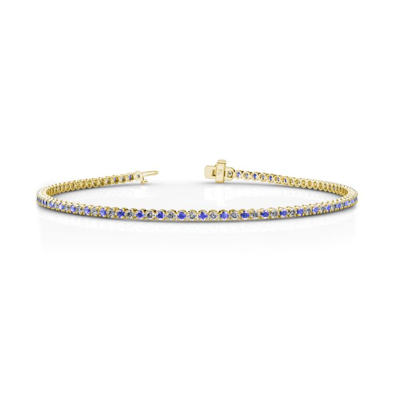 Izarra 2.08 ctw Tanzanite and Lab Grown Diamond (2.00 mm) Eternity Tennis Bracelet 