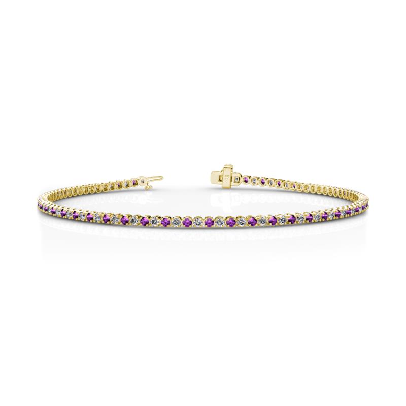 Izarra 2.48 ctw Amethyst and Lab Grown Diamond (2.00 mm) Eternity Tennis Bracelet 