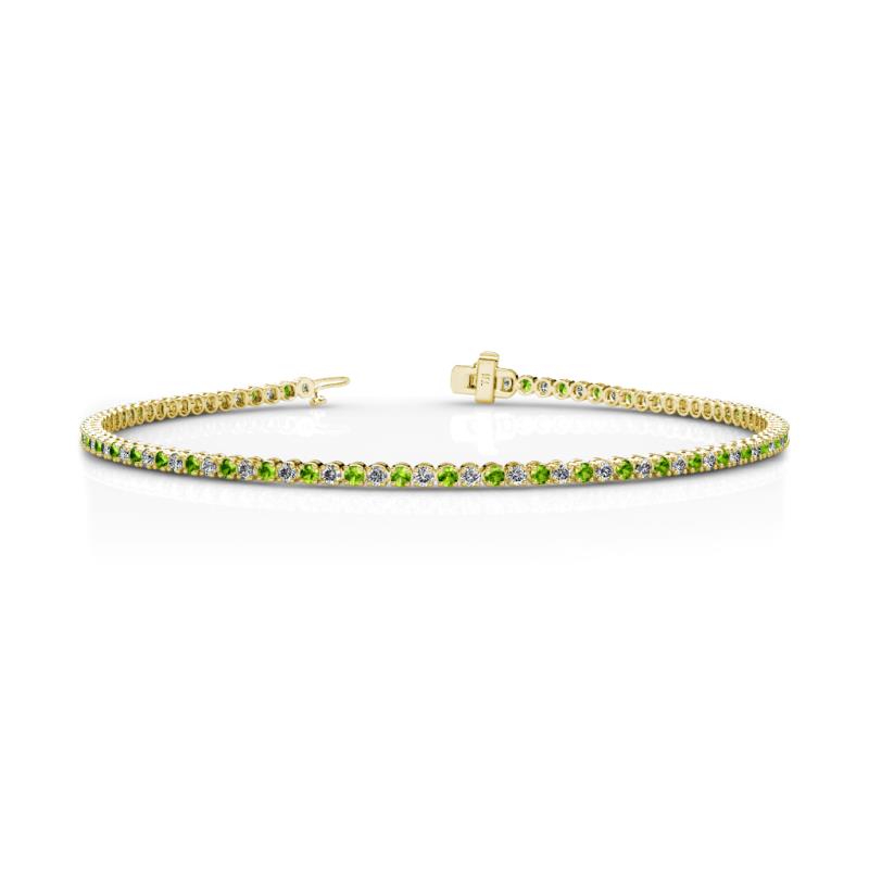 Izarra 2.37 ctw Peridot and Lab Grown Diamond (2.00 mm) Eternity Tennis Bracelet 