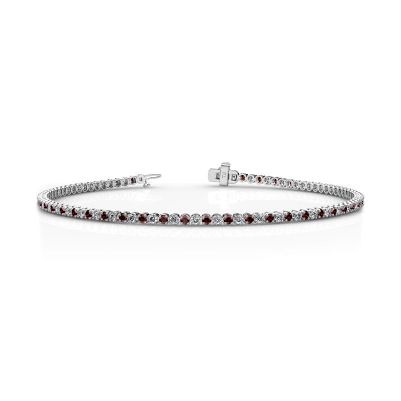Izarra 2.81 ctw Red Garnet and Lab Grown Diamond (2.00 mm) Eternity Tennis Bracelet 