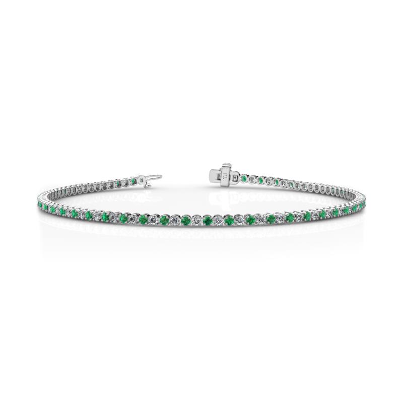 Izarra 1.98 ctw Emerald and Lab Grown Diamond (2.00 mm) Eternity Tennis Bracelet 