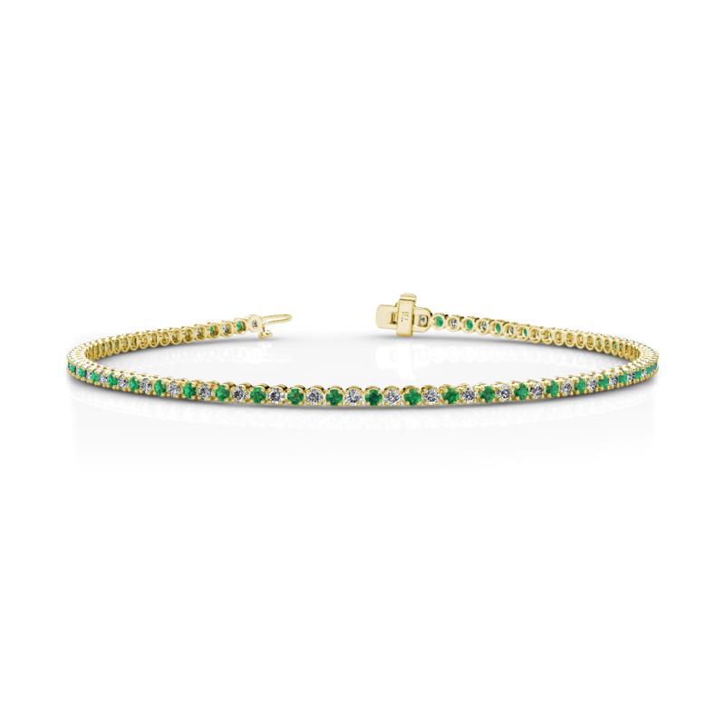 Izarra 1.98 ctw Emerald and Lab Grown Diamond (2.00 mm) Eternity Tennis Bracelet 