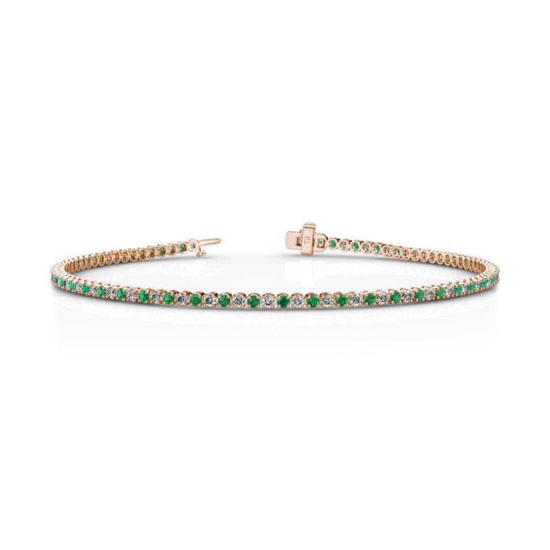 Izarra 1.98 ctw Emerald and Lab Grown Diamond (2.00 mm) Eternity Tennis Bracelet 