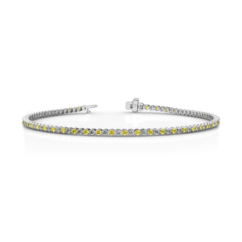 Izarra 2.15 ctw Yellow Sapphire and Lab Grown Diamond (2.00 mm) Eternity Tennis Bracelet 