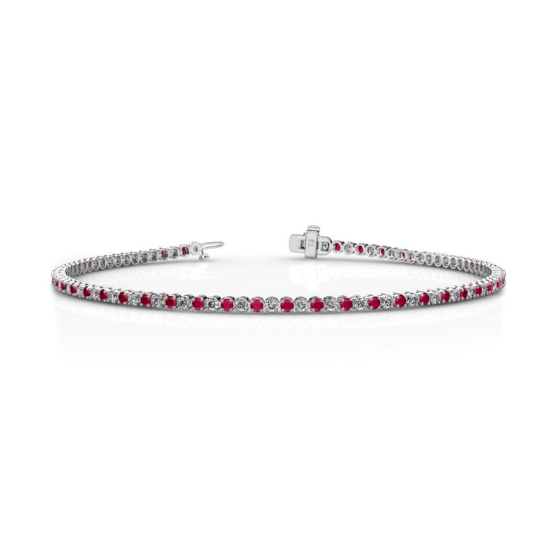 Izarra 2.31 ctw Ruby and Lab Grown Diamond (2.00 mm) Eternity Tennis Bracelet 