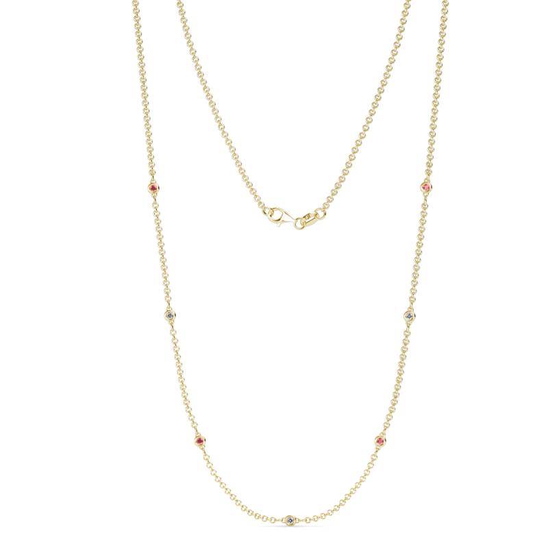 12 Stones 14K Yellow Gold 6CTW Created Diamond Necklace By The Yard 24" 