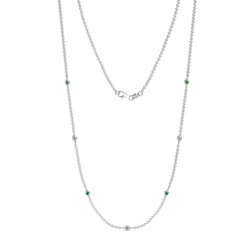 Salina (7 Stn/1.9mm) Emerald and Lab Grown Diamond on Cable Necklace 