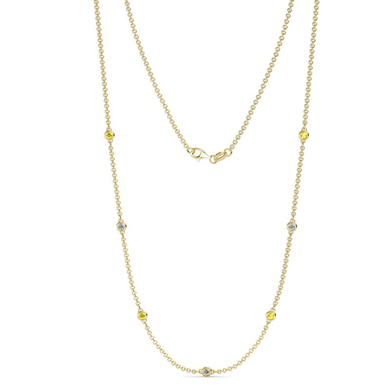 Salina (7 Stn/2.3mm) Yellow Diamond and White Lab Grown Diamond on Cable Necklace 