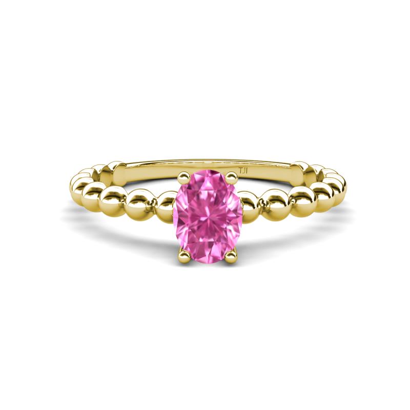 Helen Oval Cut Pink Sapphire Solitaire Promise Ring 