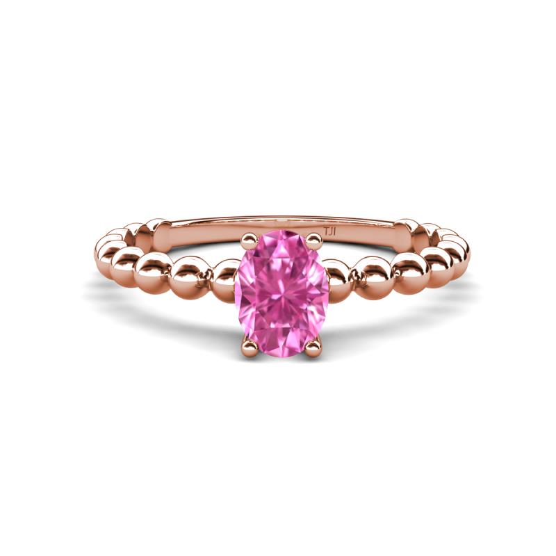 Helen Oval Cut Pink Sapphire Solitaire Promise Ring 