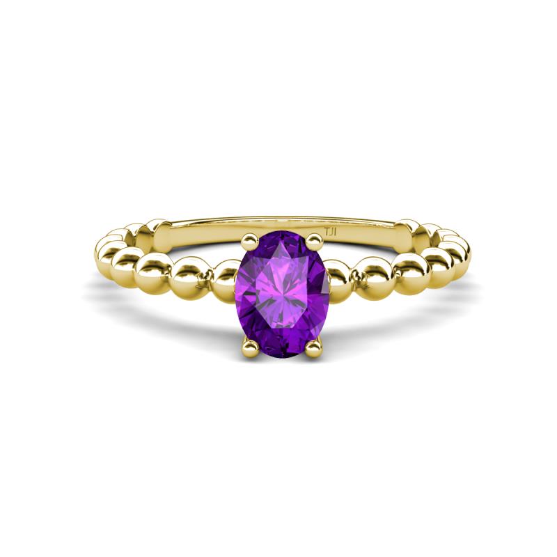 Helen Oval Cut Amethyst Solitaire Promise Ring 