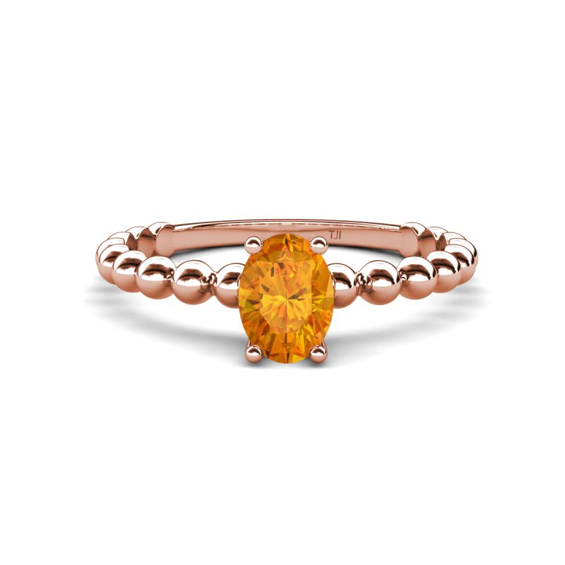 Helen Oval Cut Citrine Solitaire Promise Ring 