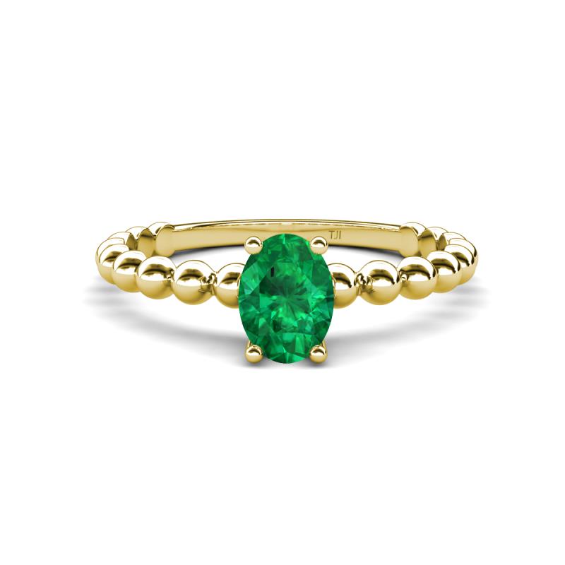 Helen Oval Cut Emerald Solitaire Promise Ring 