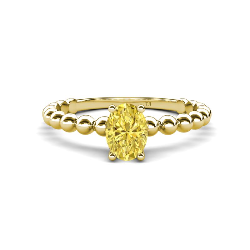 Helen Oval Cut Yellow Sapphire Solitaire Promise Ring 
